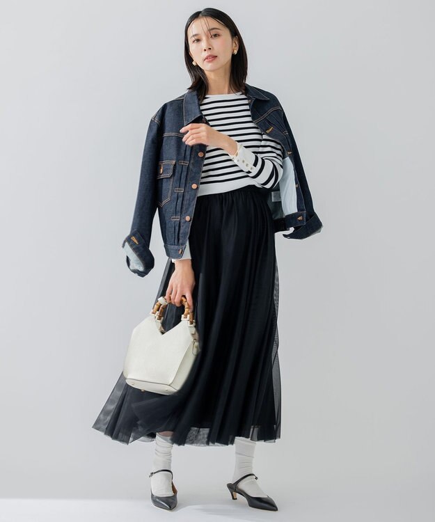 23区 S 【洗える】23区DENIM ストレッチ ジャケット ネイビー系