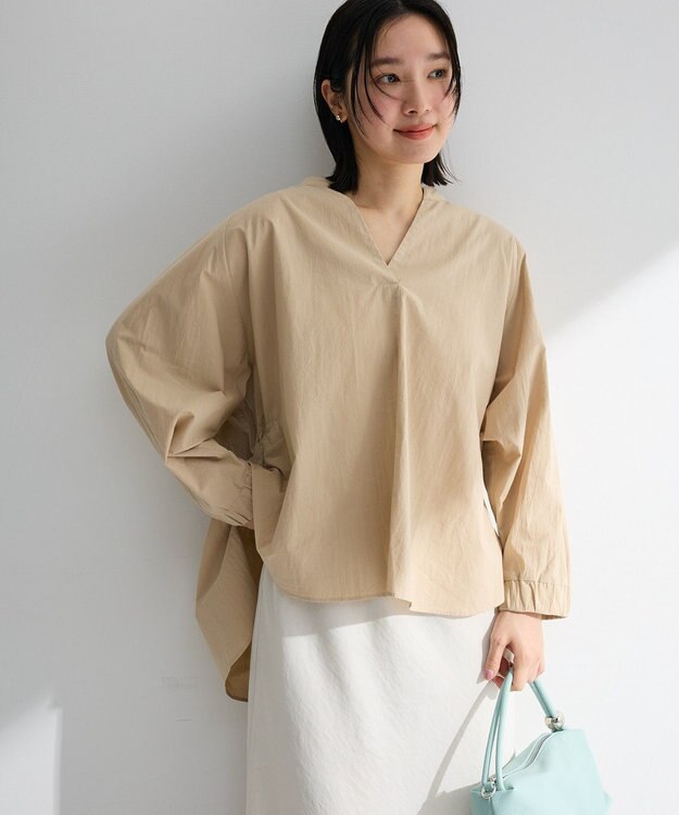 Green Parks スキッパーブラウス Beige