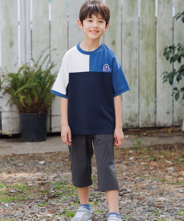 J.PRESS KIDS 【撥水】【100-130㎝】ナイロンストレッチクロス ７分丈パンツ グレー系