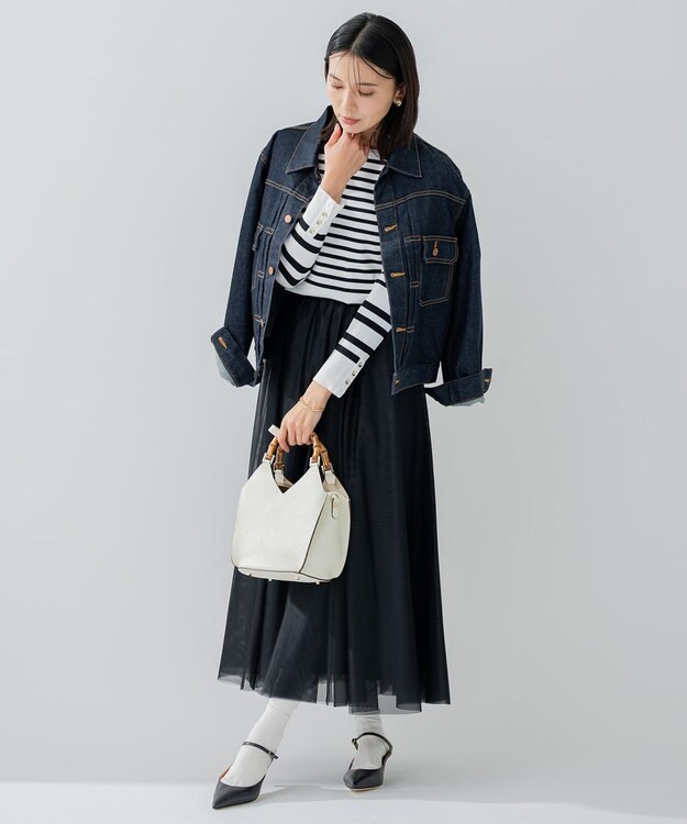 23区 S 【洗える】23区DENIM ストレッチ ジャケット ネイビー系