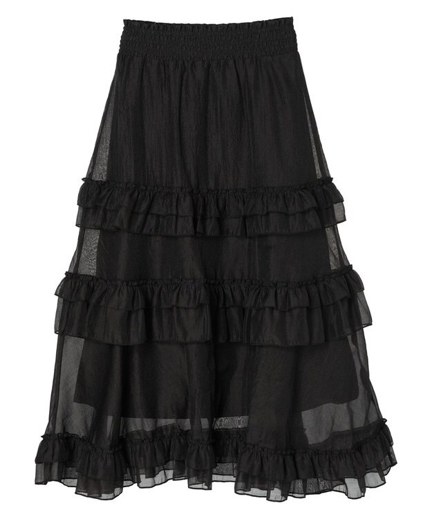 Green Parks ・ＥＬＥＮＣＡＲＥ　ＤＵＥ　シアーフリルティアードスカート Black