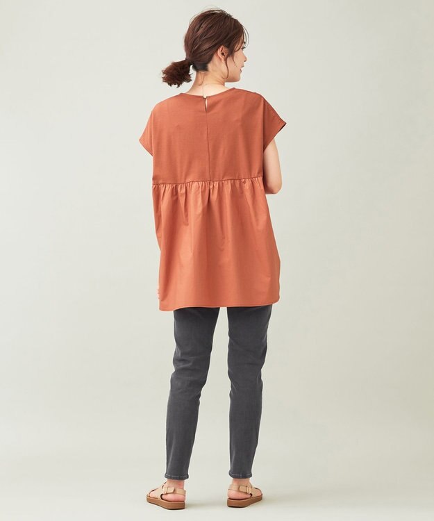 ANY 【接触冷感】秋メキバックフレア カットソー テラコッタ