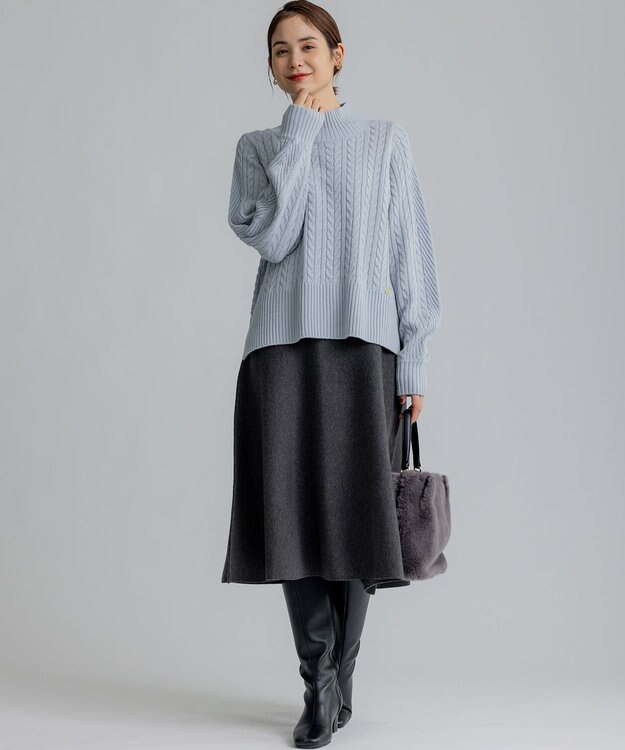 組曲 ニットフレア スカート グレー系