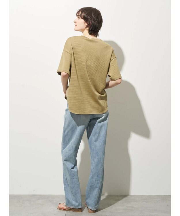 AMERICAN HOLIC 接触冷感裾ラウンドカットプルオーバー Border Yellow