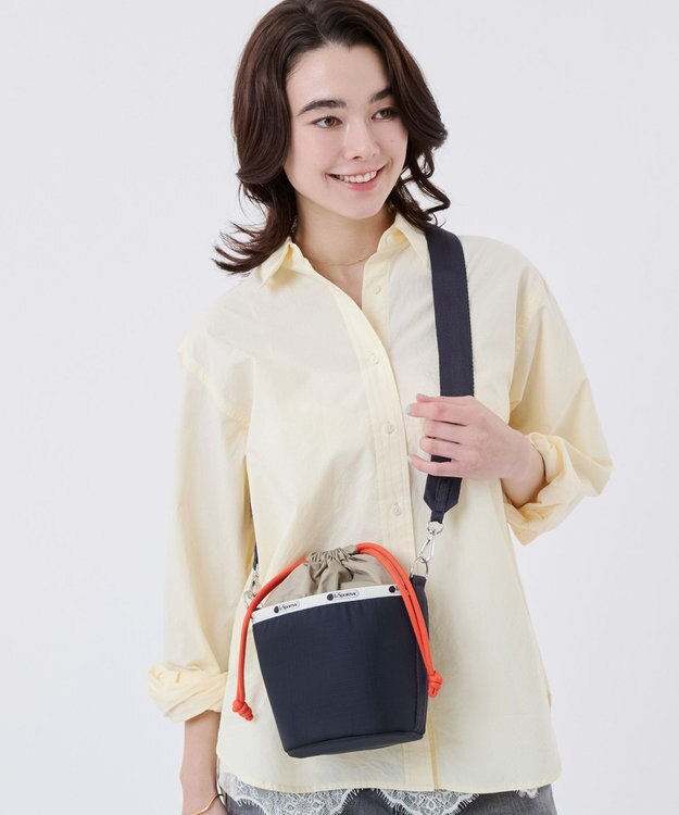 LeSportsac SM DRAWSTRING BUCKET/ディープシーベージュ/マンダリンコード ディープシーベージュ/マンダリンコード