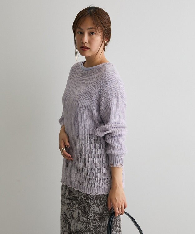 CRAFT STANDARD BOUTIQUE シアーモヘヤライクニットプルオーバー Light Purple