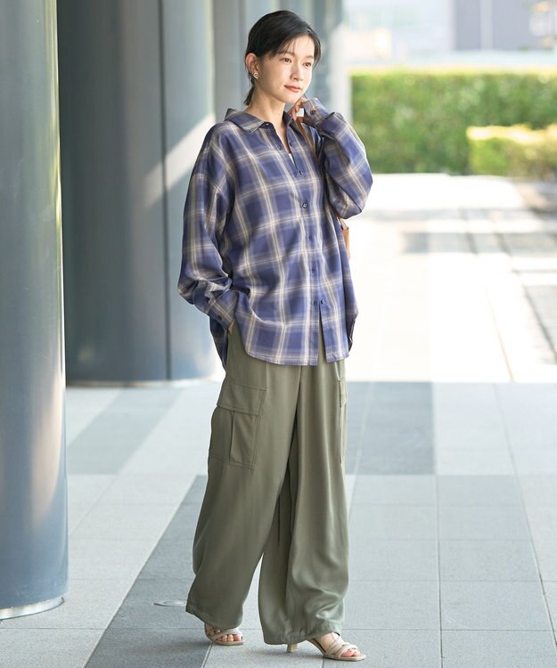 AMERICAN HOLIC イージーケアチェックシャツ【360°着こなしシャツ】 Blue