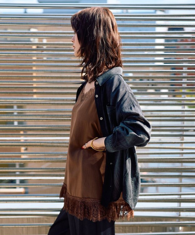 YECCA VECCA シアーデニムシャツ Black