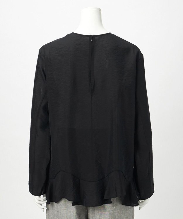 23区 【GOLD LABEL】オーガンジー ラッフルヘム ブラウス ブラック系