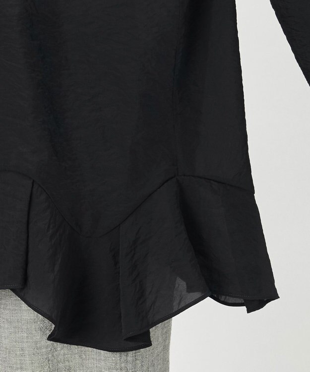 23区 【GOLD LABEL】オーガンジー ラッフルヘム ブラウス ブラック系