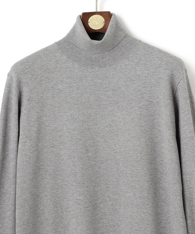 J.PRESS MEN 【ストレッチ性 / イージーケア】【FLEX YARN】タートルネックニット ライトグレー系