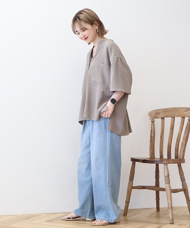 AMERICAN HOLIC ミリタリーWポケットスキッパーシャツ Khaki