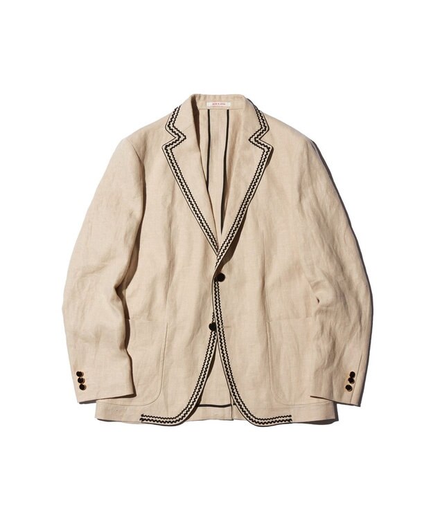J.PRESS MEN 【J.PRESS ORIGINALS】Linen Basket 2B Club Jacket / Made in Japan アイボリー系