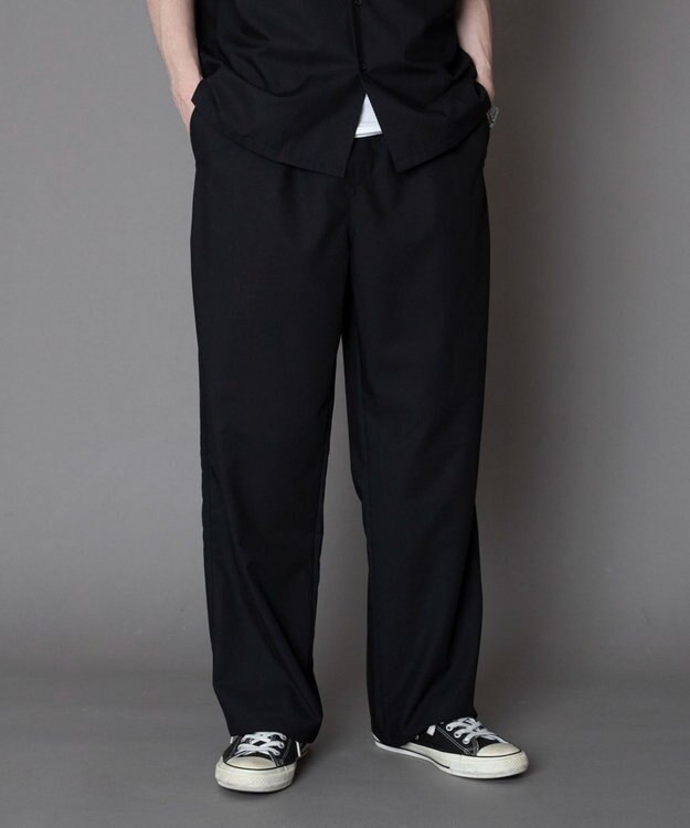 WEGO 【セットアップ対応】TRイージーストレートスラックス ブラック