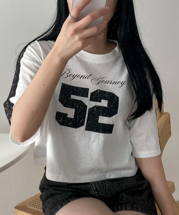 WEGO レースショルダーショートT ホワイト