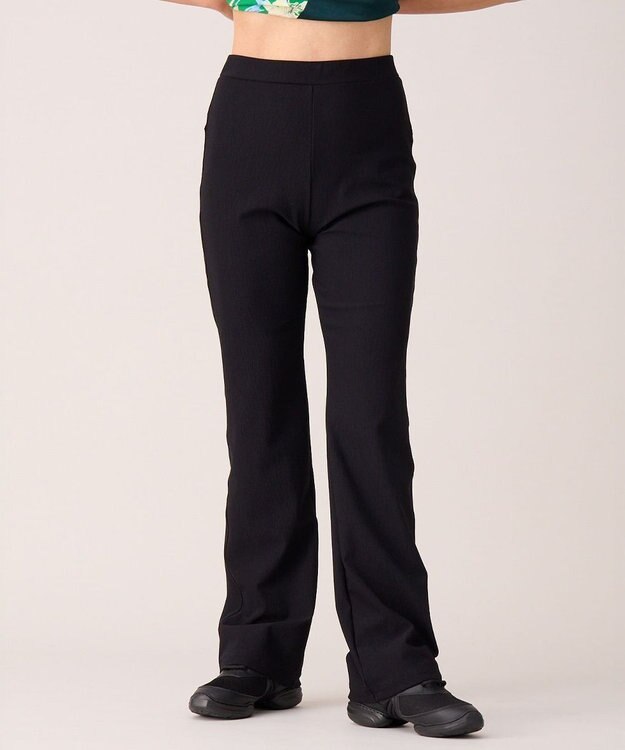 Chacott マイクロリブブーツカットパンツ ブラック