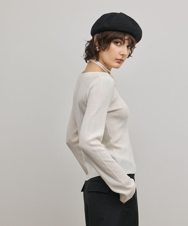 GRACE CONTINENTAL バイカラーリブニットトップ キナリ