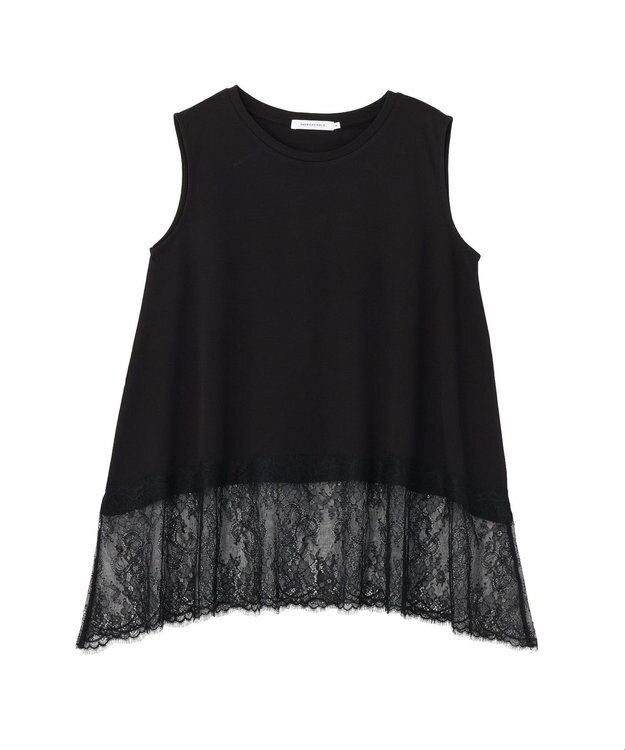 AMERICAN HOLIC 裾レースノースリーブプルオーバー Black
