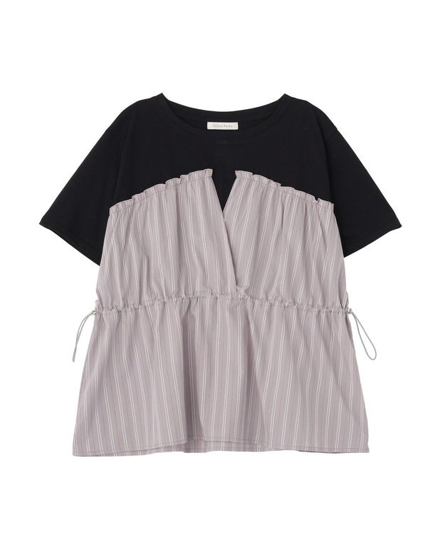 Green Parks ビスチェドッキングカットプルオーバー Stripe Gray