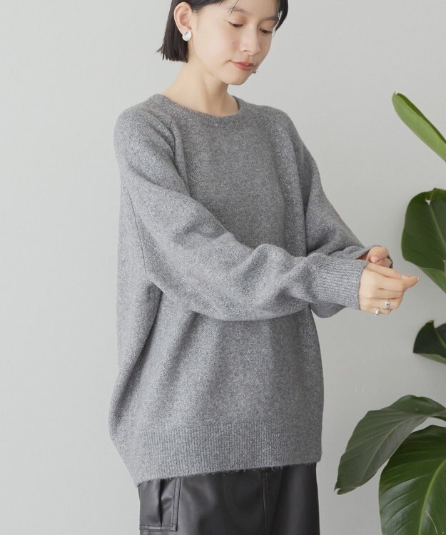 AMERICAN HOLIC ラグランラメニットプルオーバー Gray Mixture