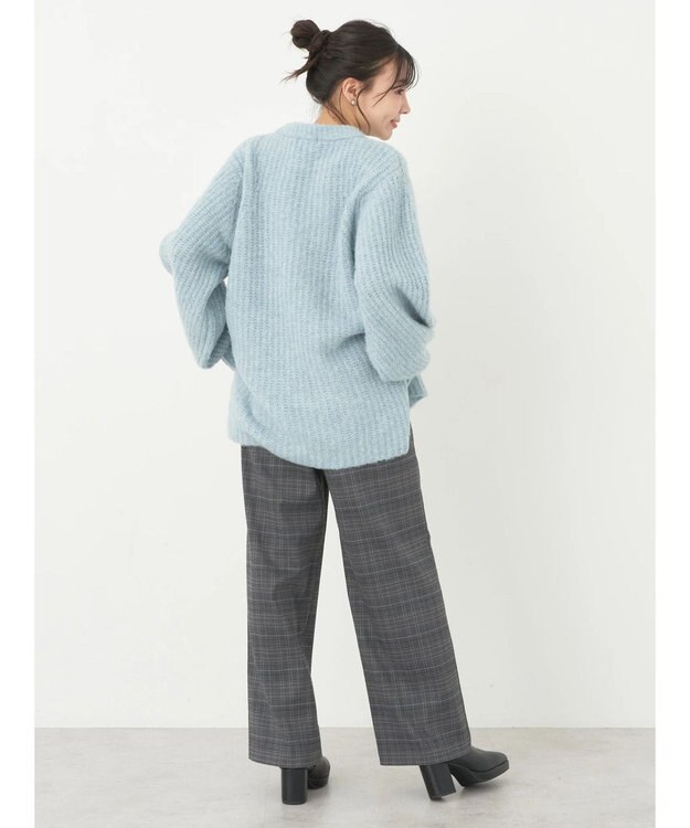 earth music&ecology フワフワＭＩＸヤーンチュニック Light Blue