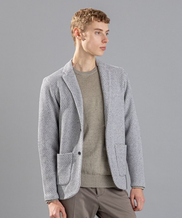 JOSEPH HOMME ストロータックステッチ　ニットジャケット ライトグレー系3