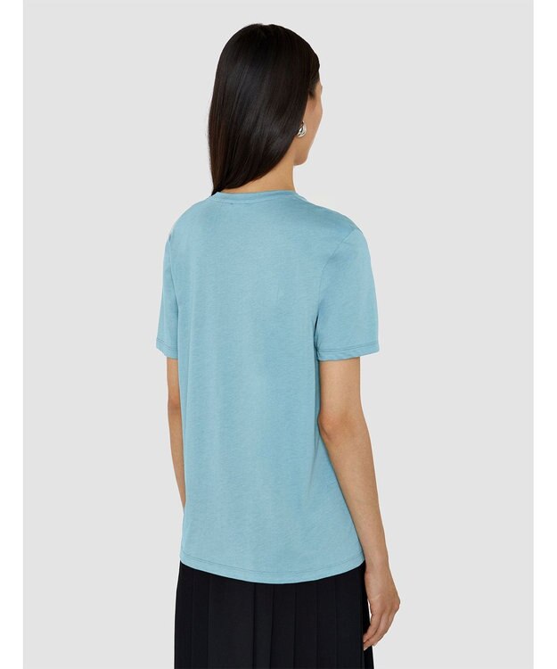 JOSEPH 【洗える】コットンシルク　ジャージーティーシャツ Lagoon