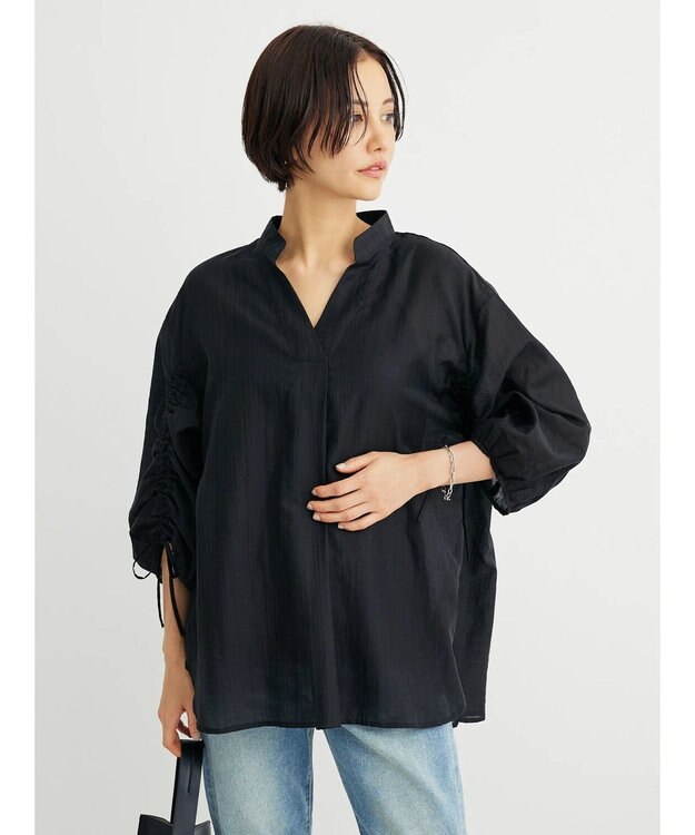 Green Parks ・ＥＬＥＮＣＡＲＥ　ＤＵＥ　ドロストスリーブチュニック Black