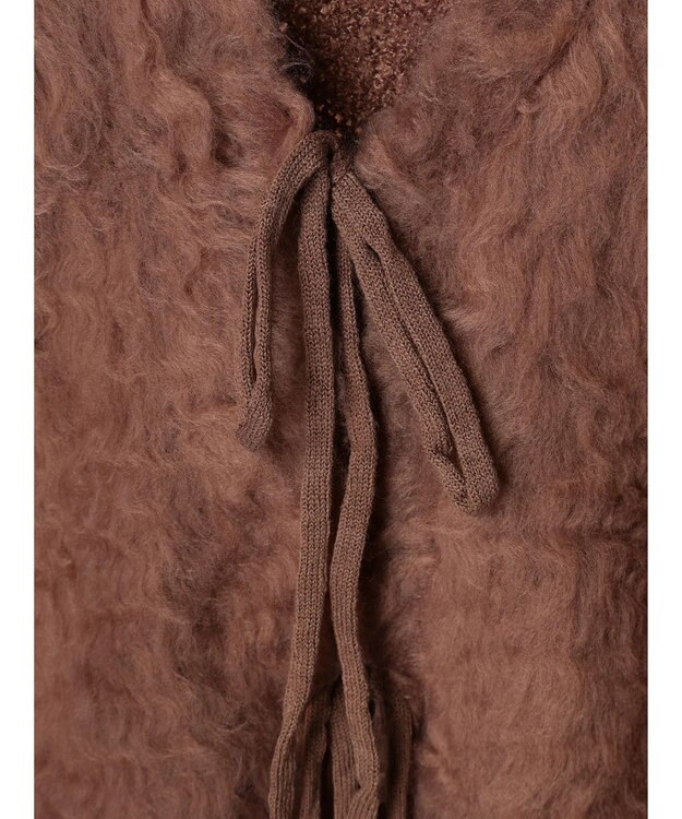 earth music&ecology 起毛リボンニットカーディガン Brown