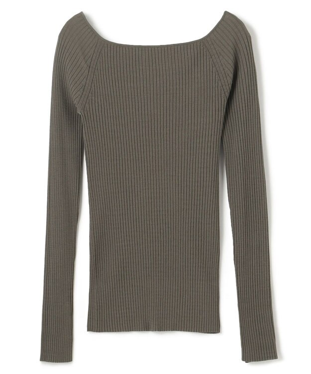 uncrave 【洗える】スムースニット オフショルプルオーバー（uncrave WHITE） カーキグレー