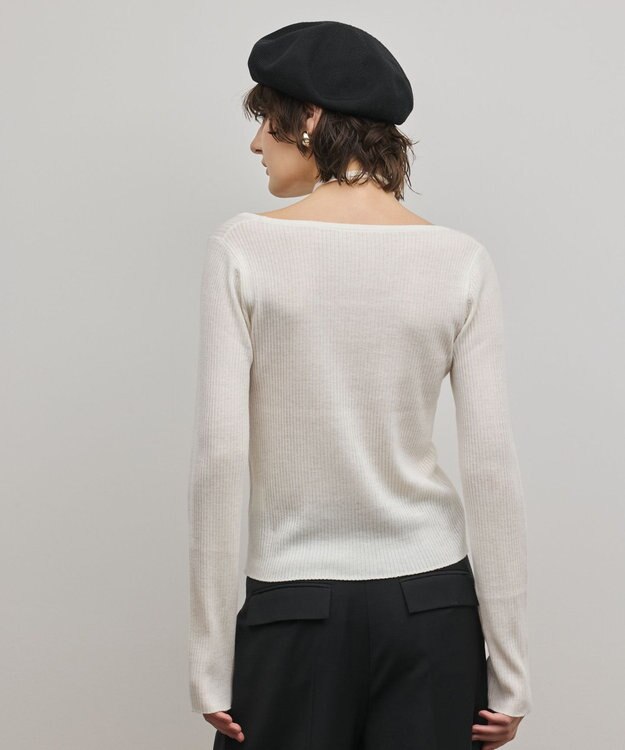 GRACE CONTINENTAL バイカラーリブニットトップ キナリ