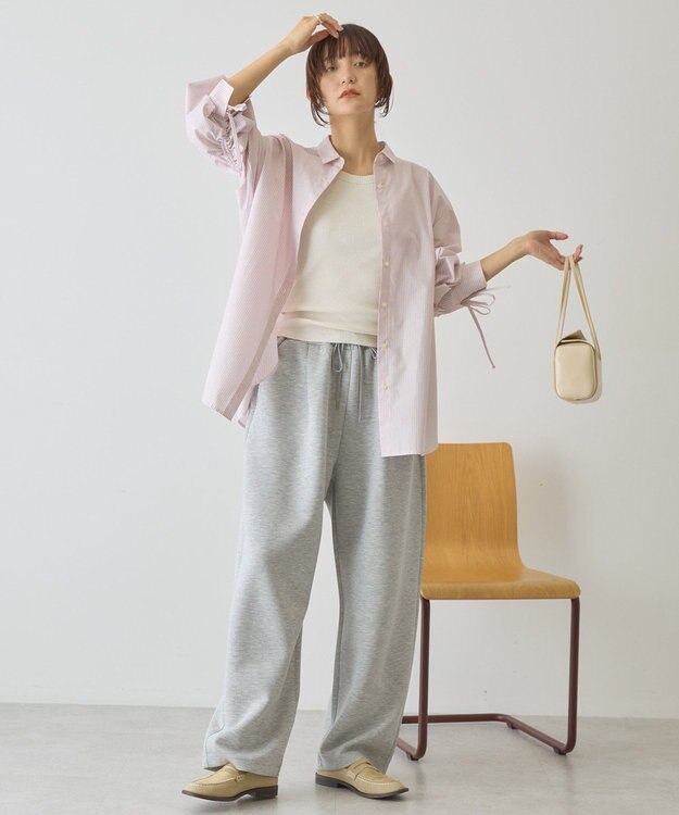 AMERICAN HOLIC 【イージーケア】バックギャザーリボンシャツ Pink