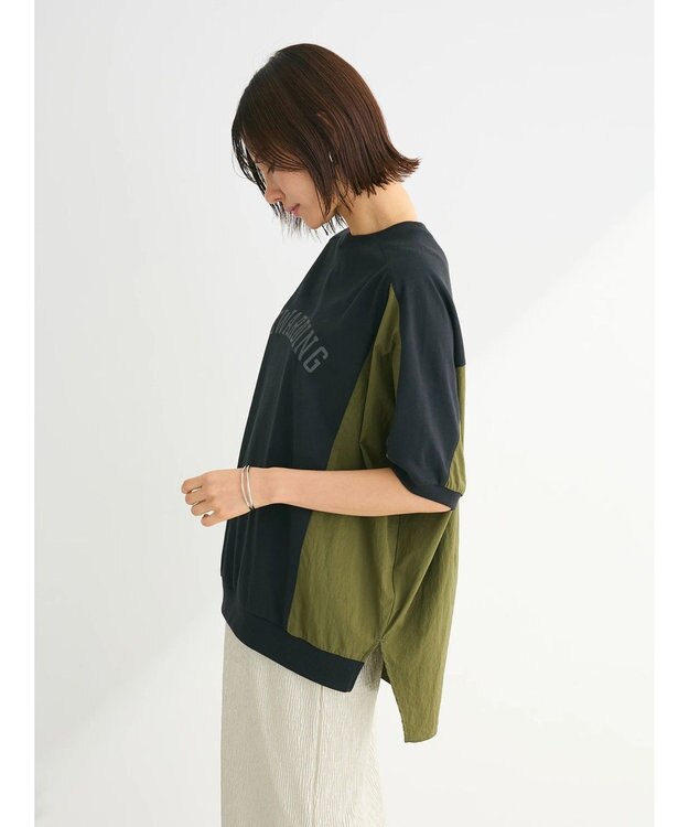 Green Parks ナイロンドッキングロゴチュニック Black