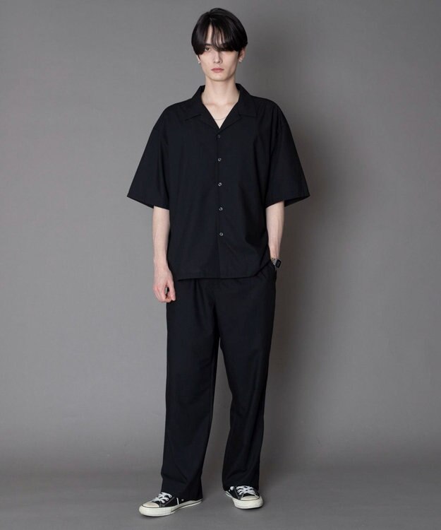 WEGO 【ユニセックス着用ITEM/SMLサイズ展開】 TRオープンカラーシャツ（SS） ブラック