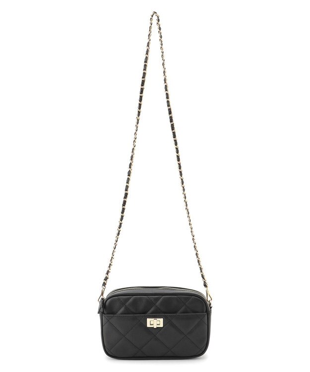 23区 ファスナー キルティング ショルダーバッグ ブラック系