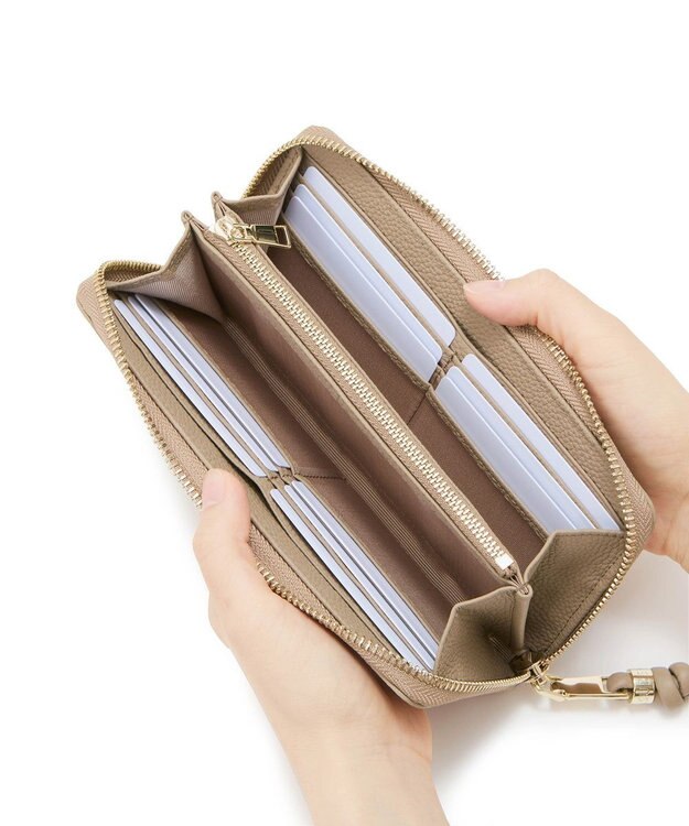 TOPKAPI 【新色追加】【TREASURE TOPKAPI】シュリンクレザー ラウンド 長財布 グレージュ