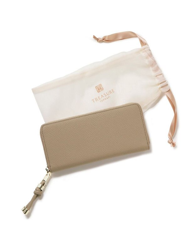 TOPKAPI 【新色追加】【TREASURE TOPKAPI】シュリンクレザー ラウンド 長財布 グレージュ