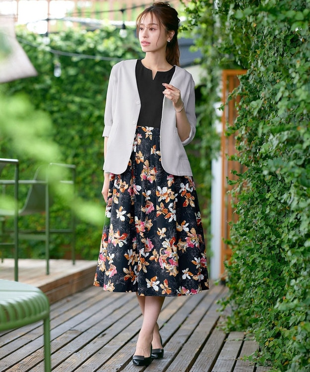 Tiaclasse 【洗える】 シアーカラーレスジャケット グレージュ