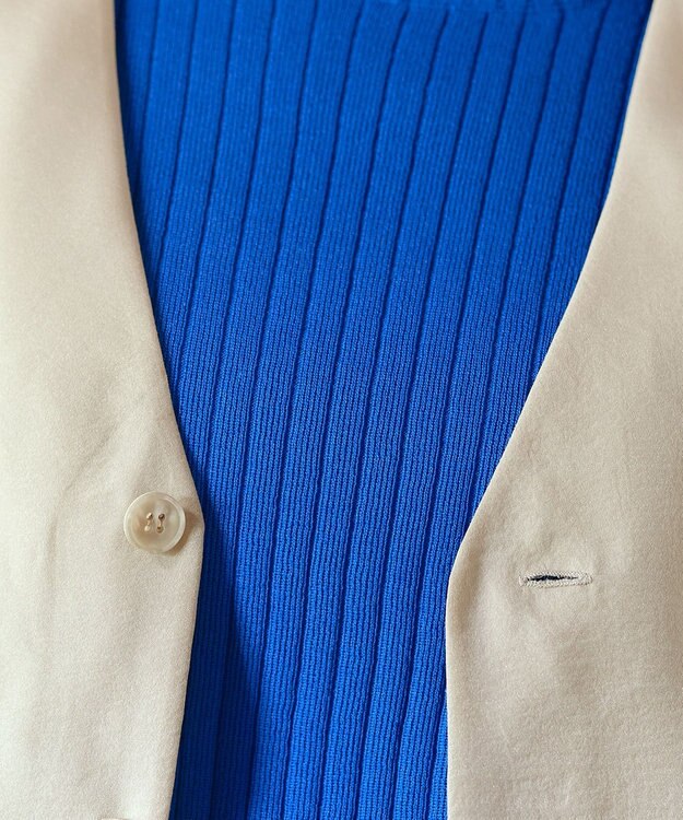 Tiaclasse 【洗える】 シアーカラーレスジャケット ベージュ