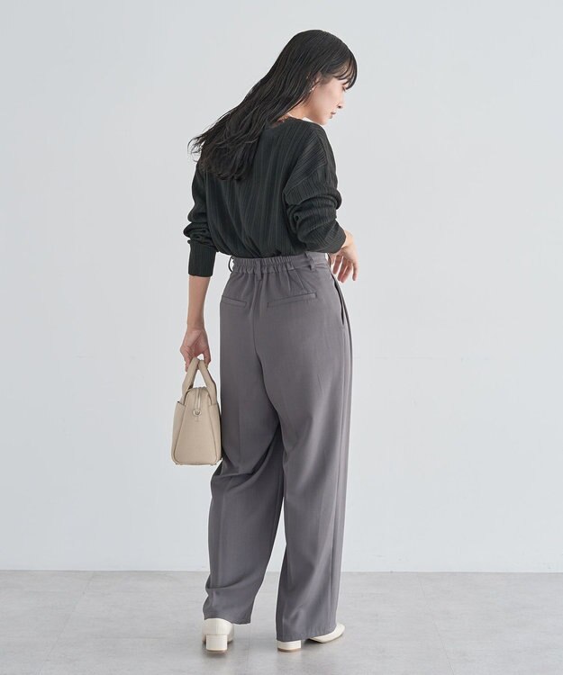 Green Parks レースドッキングニットカーディガン Black