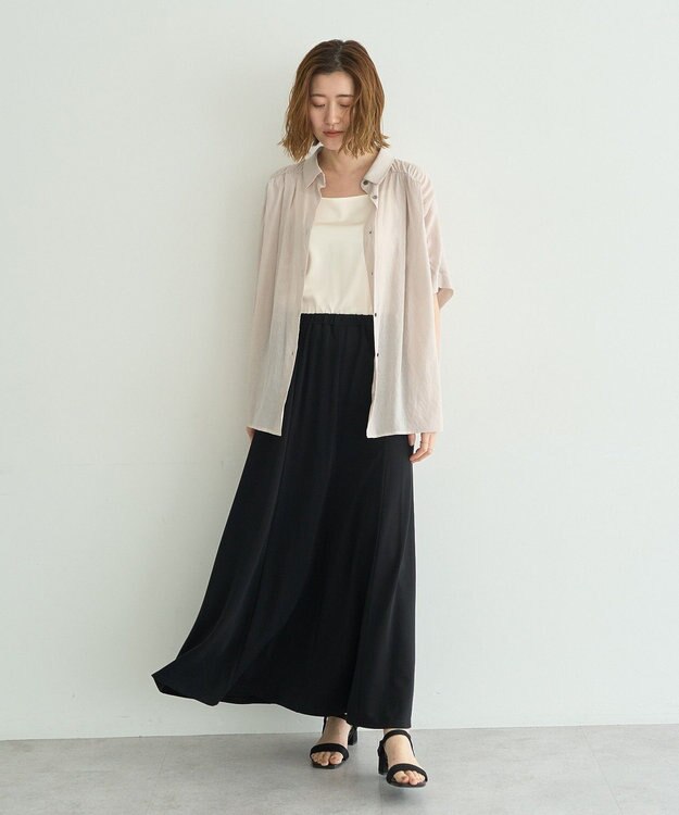 YECCA VECCA 【接触冷感】カットマーメイドスカート Black