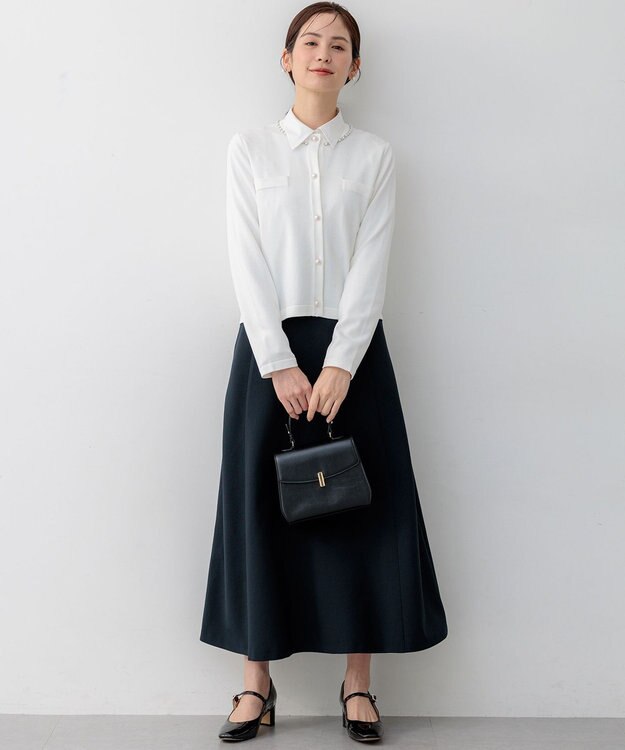 組曲 シュットクロスフレア スカート ネイビー系