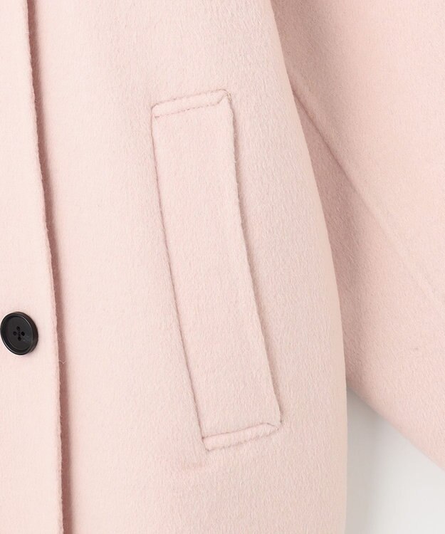 UNFILO 【撥水】ウール混リバー ショートコート ピンク系