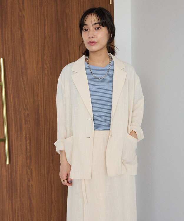 CRAFT STANDARD BOUTIQUE リネンライクオーバーサイズジャケット Ivory