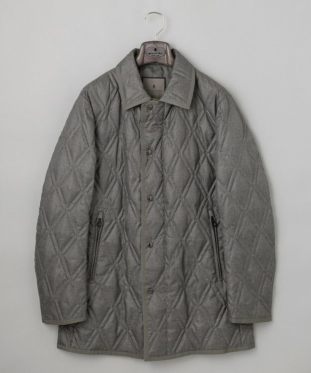 GOTAIRIKU 【仕事で着用可】ブライトシャンブレー キルティング ドレスダウン ベージュ系8