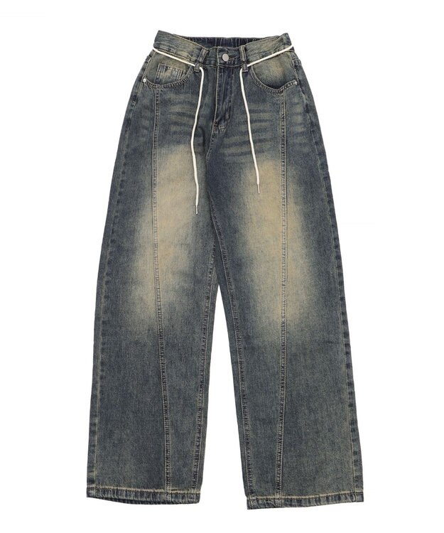 WEGO ウォッシュストリングデニム デニム中濃色