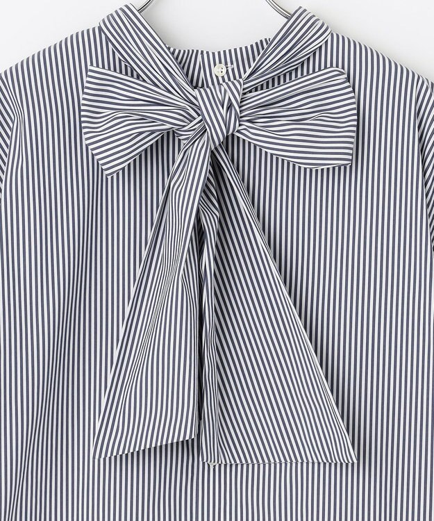 #Newans 【ANSWER for コンサバフェミニン】マルチウェイビッグリボンブラウス ネイビーストライプ系