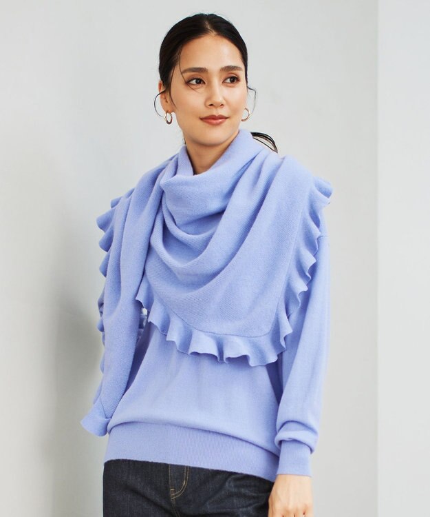 自由区 【カタログ掲載・洗える】ピュアカシミヤ ストール テンダーブルー