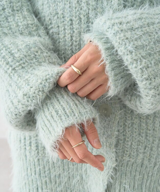 earth music&ecology 【予約】カラーミックスシャギーカーディガン ミント