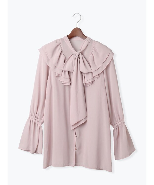 Te chichi ボウタイチュニックフリルブラウス《2025Autumn catalog vol.2 item》 ピンク